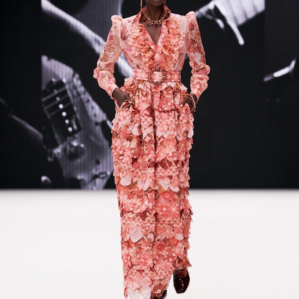 Zimmermann Pink Coral Floral Maxi Skirt